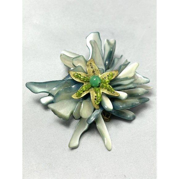 Vintage Shell Beaded Brooch Pin